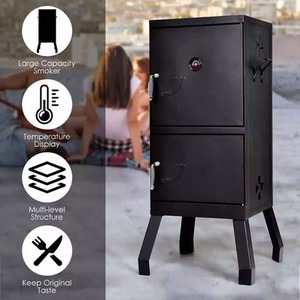 Vertical Charcoal Smoker BBQ - Black by Wyld and Coco