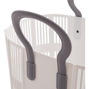 Laundry Basket Foldable Plastic with Handles - Grey by Livingandhome
