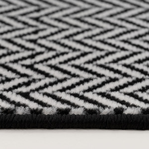 Black White Herringbone Cut To Measure Stair Carpet Runner 60cm Wide by The Rug House