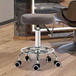 Vinsetto Round PU Leather Stool by Vinsetto