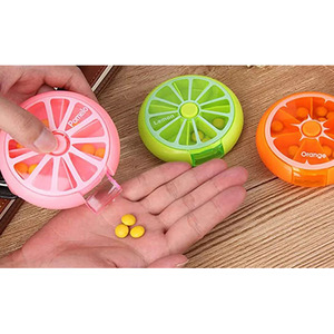 Rotational 7 Day Fruit Themed Pill Box - Pink