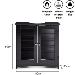 Shrewsbury Under Sink Bathroom Cabinet - Black by VonHaus