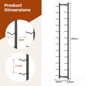 Hanging Wine Display Rack - Black by Costway