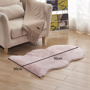 Irregular Shaped Shaggy Area Rug 90*60cm - Pink by Livingandhome
