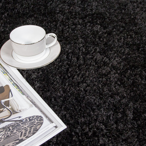 Soft Value Black Shaggy Area Rug - Black / 230 x 60cm by The Rug House