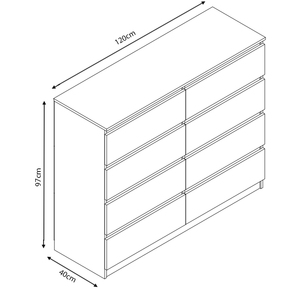 Gloss White Chest Of Drawers - White / 8 by FWStyle