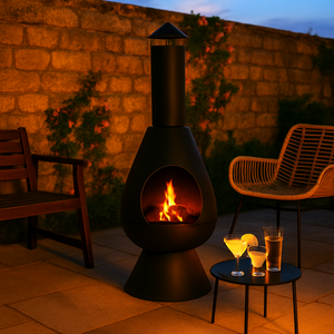 JSH Outdoor Fire Chiminea - Matt Black