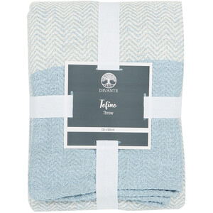 Tofino Herringbone Throw - Blue by Divante