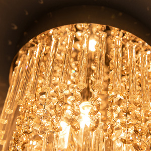 HOMCOM Raindrop Crystal Chandelier with Stainless Steel Base - Silver by HOMCOM