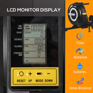 HOMCOM Fitness Adjustable Magnetic Rowing Machine - Black, Sliver by HOMCOM