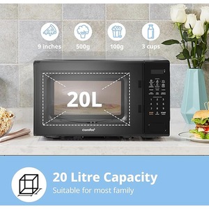 700W 20L Countertop Microwave Oven with 6 Cooking Presets - Black by Comfee