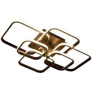 Square Black Frame Chandelier LED Ceiling Light - Black / 16cm / 120W by Livingandhome