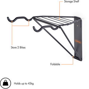 Wall Mount Bike Rack - Black by VonHaus