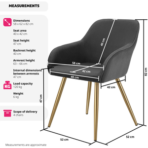 Dining Chair Scandi - Padded Boucle Cover, High Backrest by tectake
