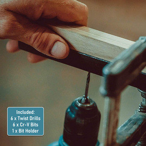 Mylek 18V Cordless Drill Li-Ion Screwdriver Set and 13 Piece Combi Accessory Kit - Blue/Black by Mylek