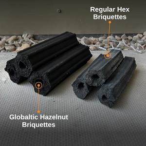Hazel Hex Sumi Bincho Charcoal Briquettes - Black by Globaltic