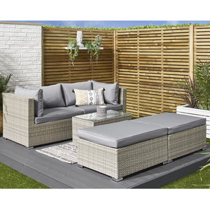 Avalon 5 Piece Rattan Sofa Set - Natural by Outdoor Essentials