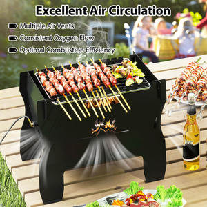 2-in-1 Camping Grill - Black by Costway