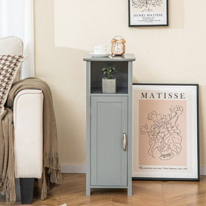 Bathroom Single Door Storage Cabinet - Grey by Costway