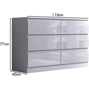Gloss White Chest Of Drawers - White / 6 by FWStyle