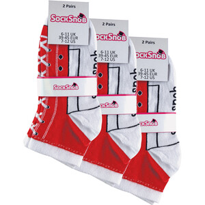 6 Pair Novelty Funny Lace Up Socks That Look Like Shoes by Sock Snob