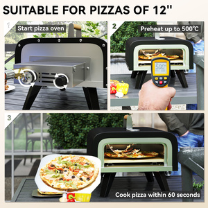 Outsunny Portable Outdoor Gas Pizza Oven - Black by Outsunny