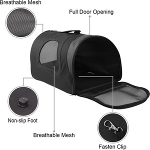 Nobleza Foldable Pet Travel Carrier - Black M / Medium by Nobleza