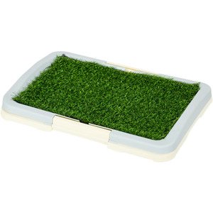 Dog Toilet Indoor with Artificial Grass Grid Panel Tray - Green / 5.5H x 46.5L x 34Wcm by PawHut