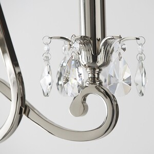 Oksana 3 Light Multi Arm Ceiling Pendant Chandelier Polished Nickel, E14