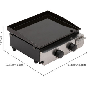 17-Inch Stainless Steel Propane Gas Griddle - Black by Garden Sanctuary