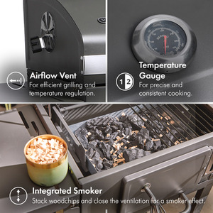 Portable Compact Charcoal BBQ - Grey by VonHaus