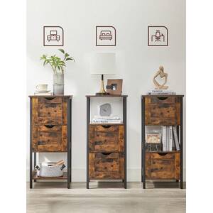 Rustic Slim Bathroom Storage Cabinet - Bronze by VASAGLE