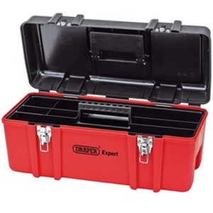 Draper 580mm Tool Box with Tote Tray - Red by Draper