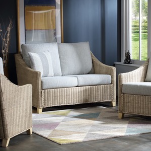 Dijon Rattan Conservatory 2 Seater Sofa in Pebble - Neutral by Desser