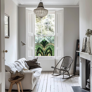 Badia Art Deco Stained Glass Privacy Window Film by Creative Printing Solutions