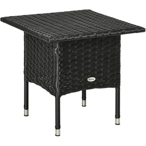 Outsunny All Hand Woven PE Rattan Outdoor Coffee Table - Black by Outsunny