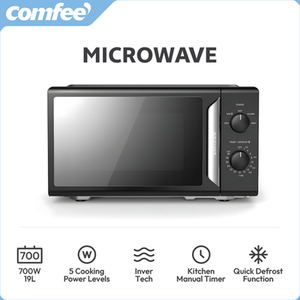 Comfee CompactWave 19L Space-Saver Microwave - Black by Comfee
