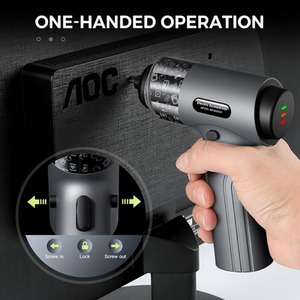 Cordless Screwdriver with 3 Work Lights - Black