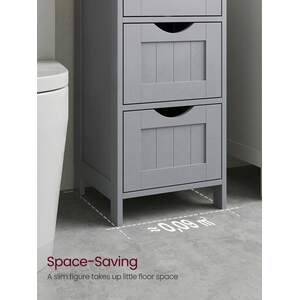 VASAGLE Bathroom Floor Storage Cabinet with 4 Drawers - Grey by VASAGLE