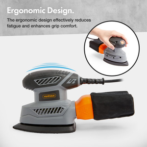 Electric Detail Sander with Dust Collector - Grey by VonHaus