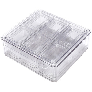 Set of Stackable Non-Slip Transparent Fridge Storage Boxes - Transparent / 0.6 - 8.5 l by Livingandhome