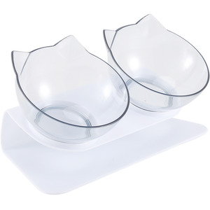 Double Bowl Slanted Cat Feeder by Livingandhome