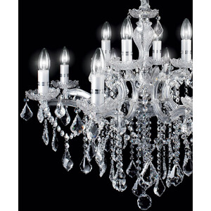 Florian 18 Light Crystal Chandelier Chrome Finish, E14 - Chrome