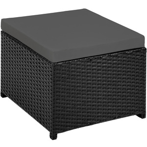 New York Rattan Garden Furniture Set with Protective Cover - Black by tectake
