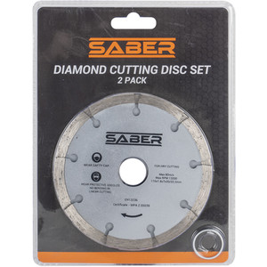 Saber Pack of 2 Diamond Cutting Disc Set by Saber