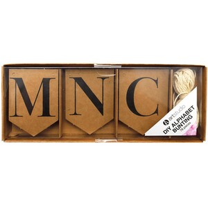 78 Piece DIY Alphabet Bunting - Brown by Art Studio