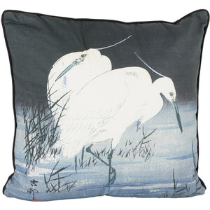 Ohara Kohson Oriental Cranes Cushion - Multicolour