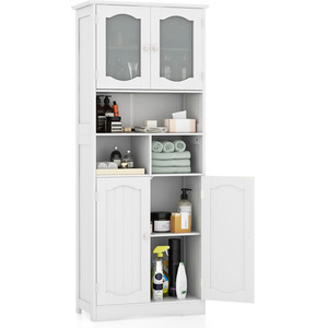 148cm Tall Bathroom Cabinet - White by Costway