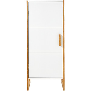 Bathroom Cabinet with Raised Bamboo Frame - White by lifeideas