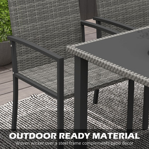 Outsunny 5 Pieces Rattan Garden Furniture Set - Grey by Outsunny
